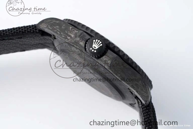 Good Copy Rolex Watches DIW Black Edition Carbon Black Strap AllSeason Nylon VSF 1:1 White VS Dial Best 2165 on Submariner 0121